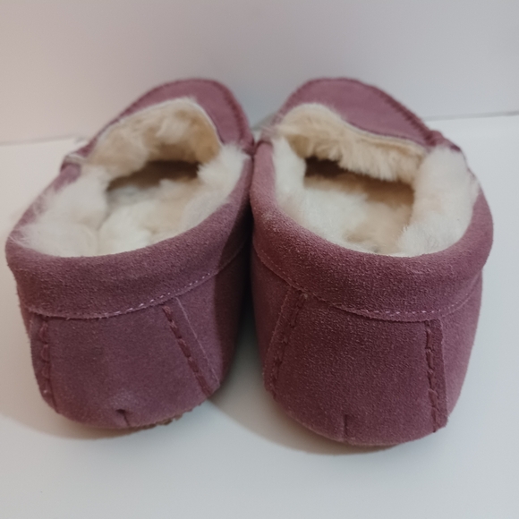 Vermont County Store Woman's Leather/Sherling Rose Pink Slippers Size 6M - Picture 10 of 15